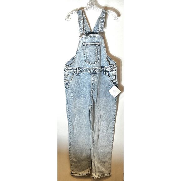 Ava & Viv Light Wash Distressed Coveralls Juniors Size 17 NWT - Picture 1 of 11